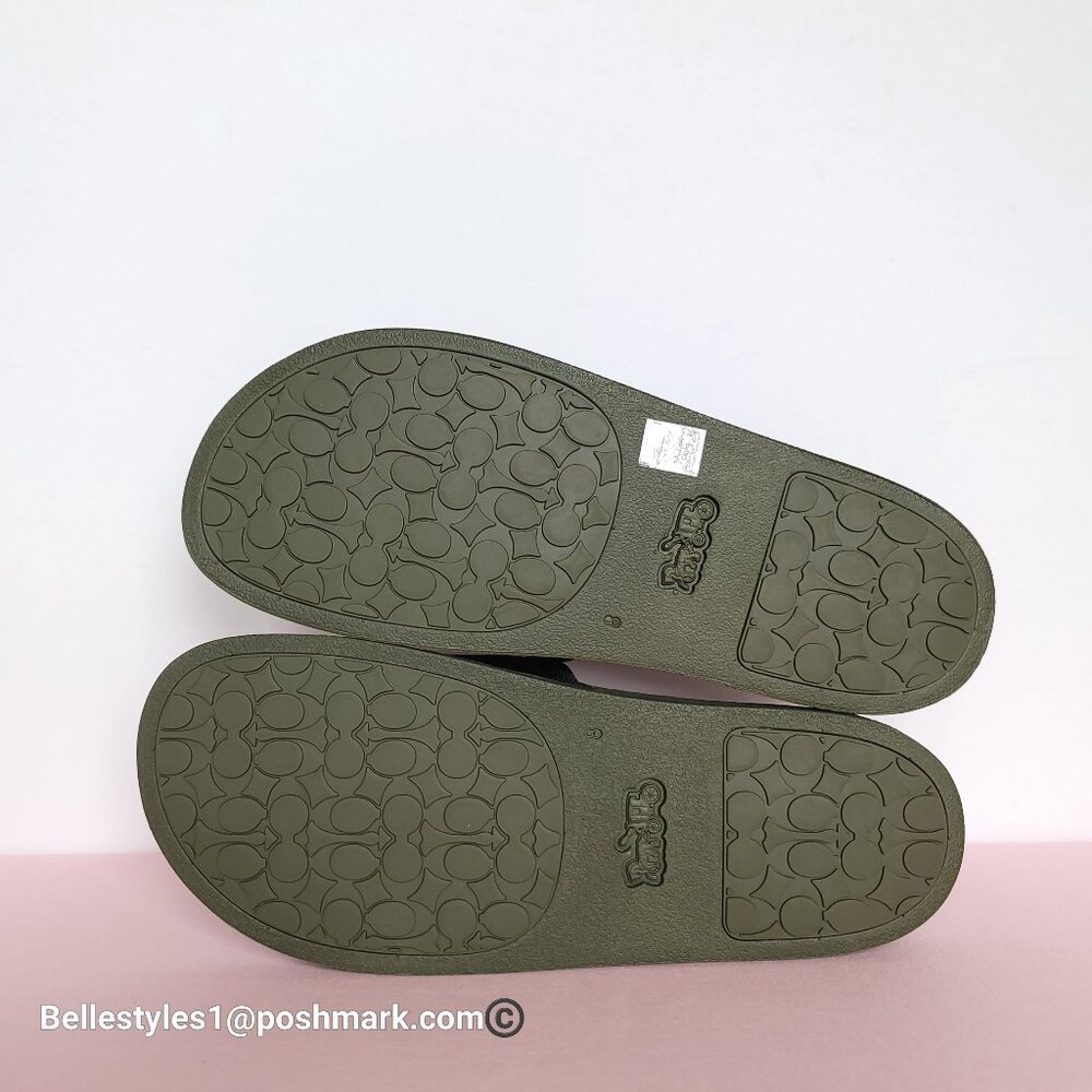 COACH Udele Sport Slide In Signature Canvas - Women's Size 8B- Olive Color ⭐ - Picture 12 of 16
